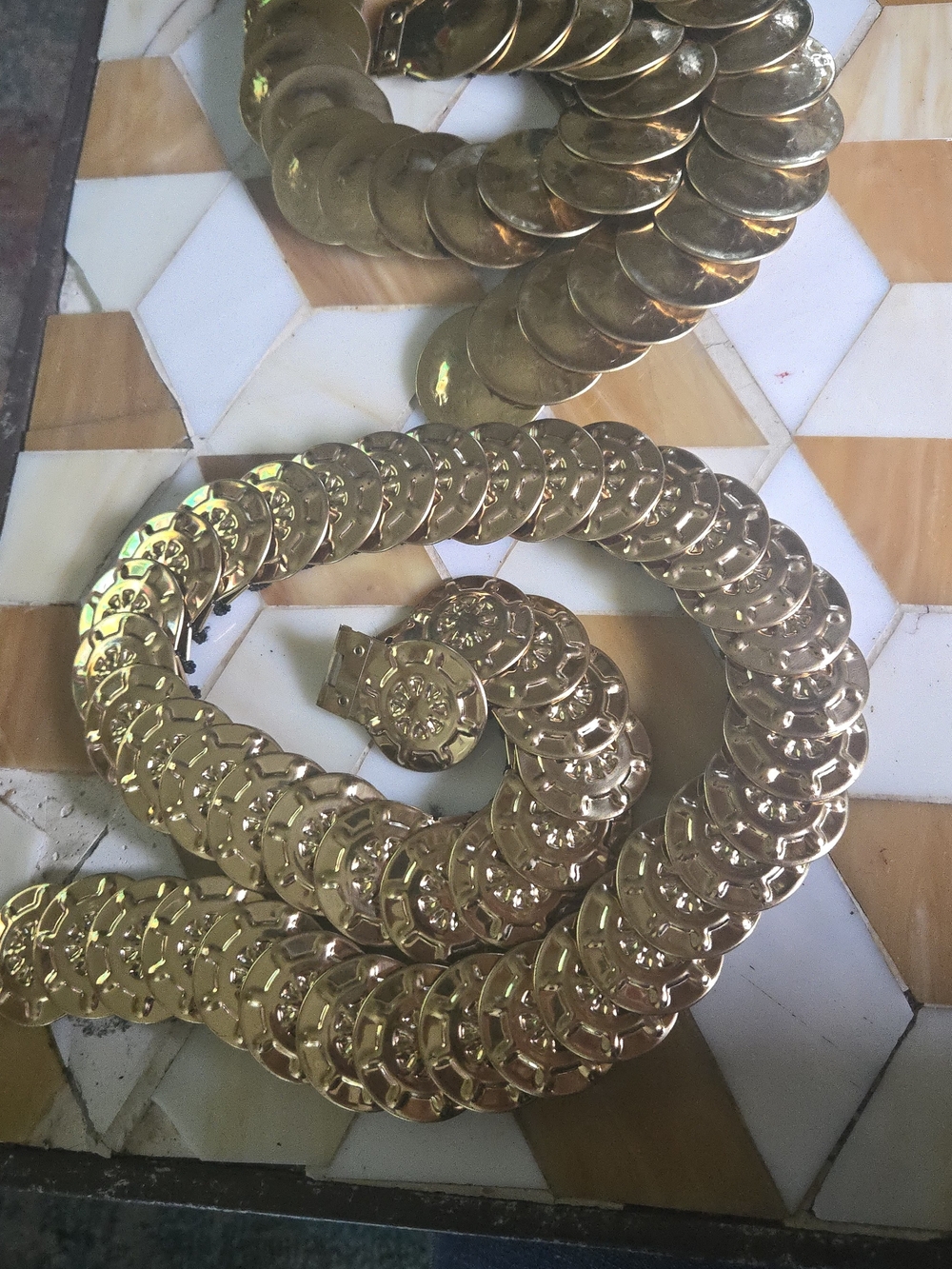 Gold Coin Link Belt - Shiny Metallic Statement Accessory